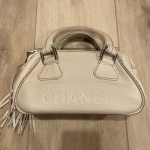 Authentic Mini Off white Chanel bowling bag